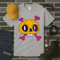 Creepy Dead Eye Skull Crossbones Tall T-Shirt