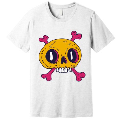 Creepy Dead Eye Skull Crossbones Premium T-Shirt