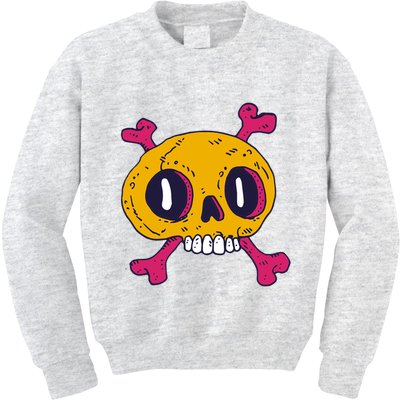 Creepy Dead Eye Skull Crossbones Kids Sweatshirt