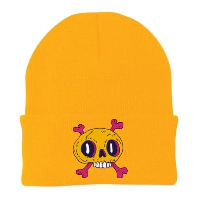 Creepy Dead Eye Skull Crossbones Knit Cap Winter Beanie