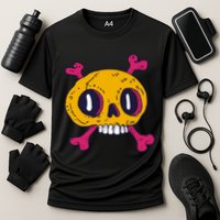 Creepy Dead Eye Skull Crossbones Cooling Performance Crew T-Shirt