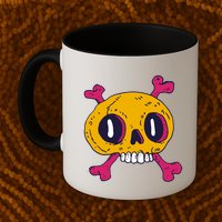Creepy Dead Eye Skull Crossbones Mug