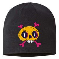 Creepy Dead Eye Skull Crossbones Sustainable Beanie