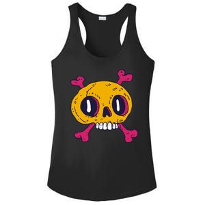 Creepy Dead Eye Skull Crossbones Ladies PosiCharge Competitor Racerback Tank