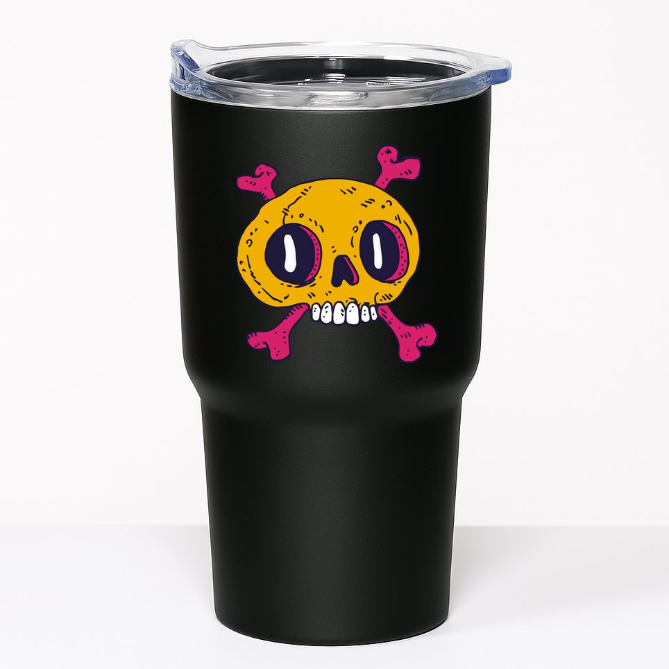 Creepy Dead Eye Skull Crossbones Tumbler