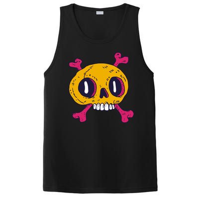 Creepy Dead Eye Skull Crossbones PosiCharge Competitor Tank