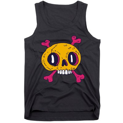 Creepy Dead Eye Skull Crossbones Tank Top
