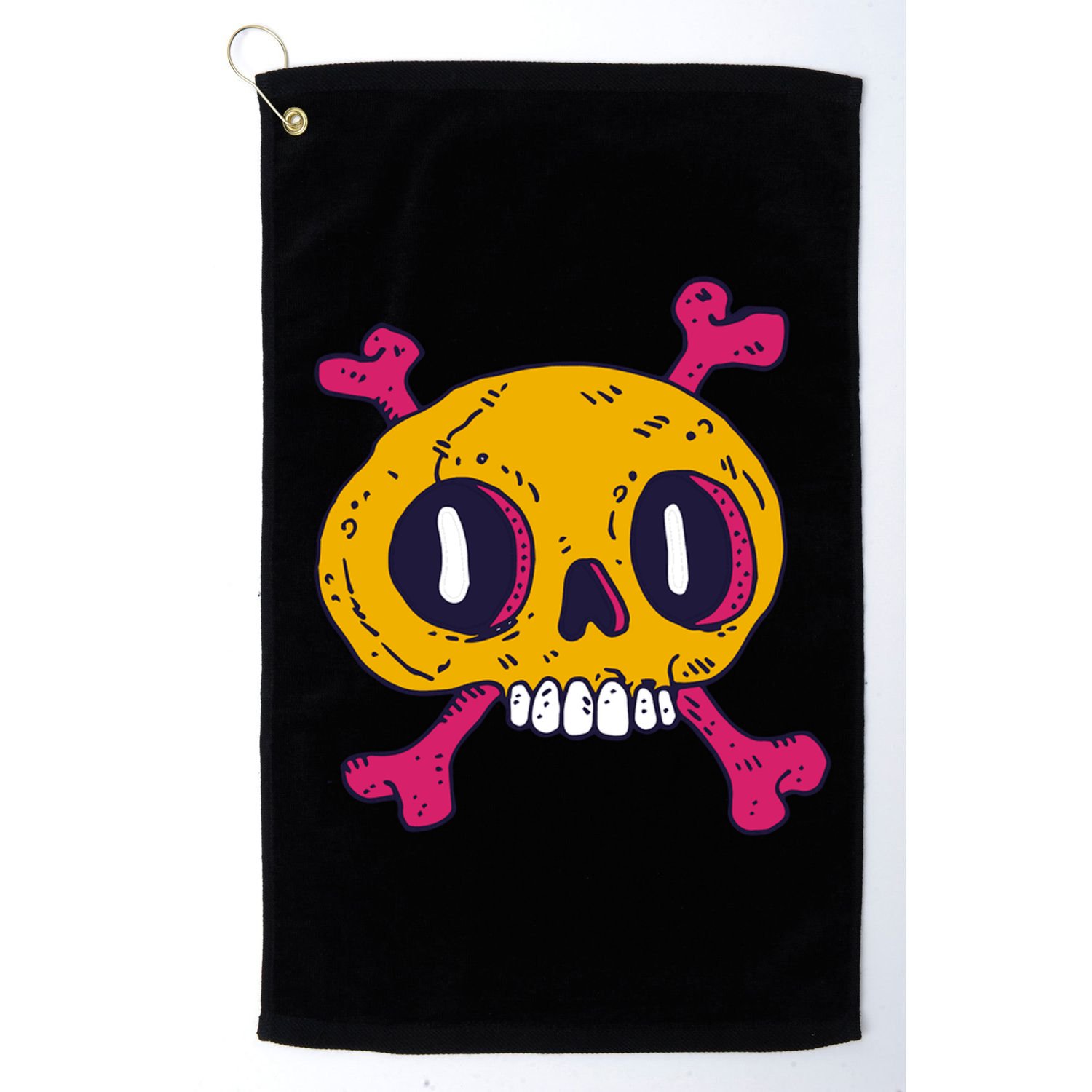 Creepy Dead Eye Skull Crossbones Golf Towel