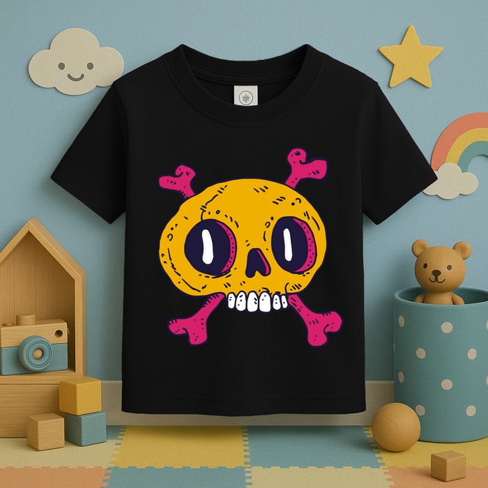 Creepy Dead Eye Skull Crossbones Toddler T-Shirt
