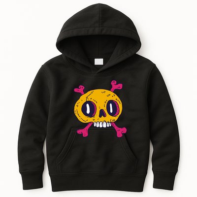 Creepy Dead Eye Skull Crossbones Kids Hoodie