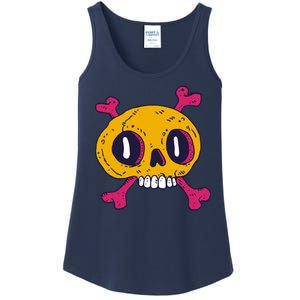 Creepy Dead Eye Skull Crossbones Ladies Essential Tank