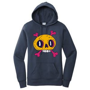 Creepy Dead Eye Skull Crossbones Women's Pullover Hoodie