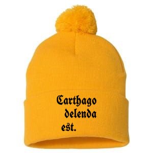 Carthago Delenda Est Pom Pom 12in Knit Beanie