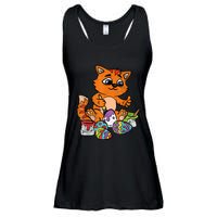 Cat Dyeing Easter Egg Hunting Cute Kitty Kitten Lover Ladies Essential Flowy Tank