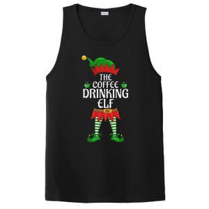 Coffee Drinking Elf Family Matching Group Christmas Party PosiCharge Competitor Tank