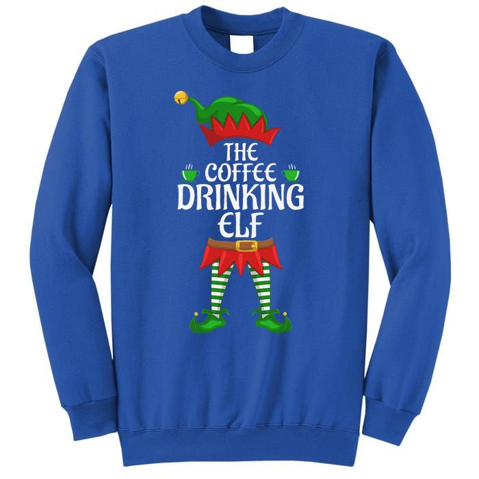 Coffee Drinking Elf Family Matching Group Christmas Party Sweatshirt