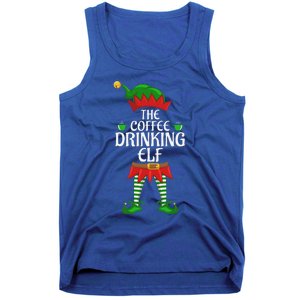 Coffee Drinking Elf Family Matching Group Christmas Party Tank Top