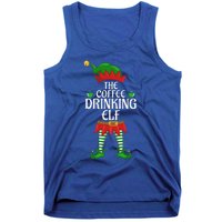 Coffee Drinking Elf Family Matching Group Christmas Party Tank Top