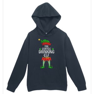 Coffee Drinking Elf Family Matching Group Christmas Party Urban Pullover Hoodie