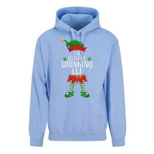 Coffee Drinking Elf Family Matching Group Christmas Party Unisex Surf Hoodie