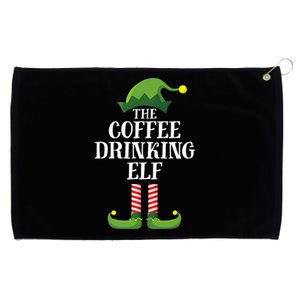 Coffee Drinking Elf Matching Family Group Christmas Party Grommeted Golf Towel