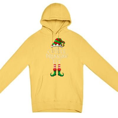 Coffee Drinking Elf Matching Family Group Christmas Party PJ Premium Pullover Hoodie