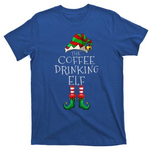 Coffee Drinking Elf Matching Family Group Christmas Party PJ T-Shirt