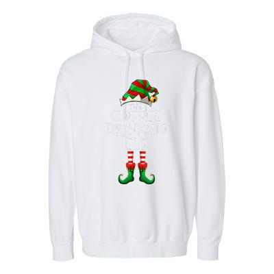 Coffee Drinking Elf Matching Family Group Christmas Party PJ Garment-Dyed Fleece Hoodie