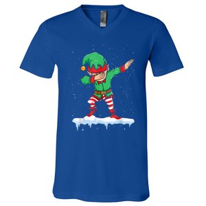 Christmas Dabbing Elf Squad Xmas Family Matching Gift V-Neck T-Shirt