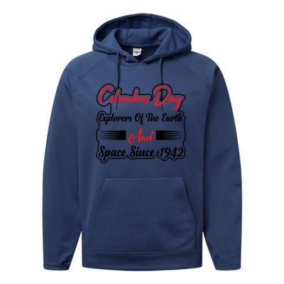 Columbus Day Explorers Celebration Graphic Performance Fleece Hoodie