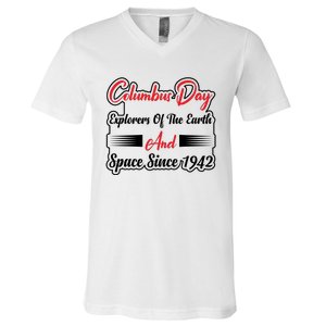 Columbus Day Explorers Celebration Graphic V-Neck T-Shirt