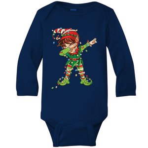 Christmas Dabbing Elf Squad Xmas Family Gift Baby Long Sleeve Bodysuit