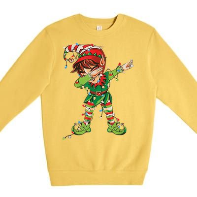 Christmas Dabbing Elf Squad Xmas Family Gift Premium Crewneck Sweatshirt