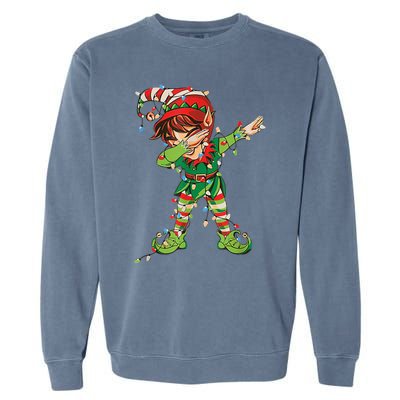 Christmas Dabbing Elf Squad Xmas Family Gift Garment-Dyed Sweatshirt