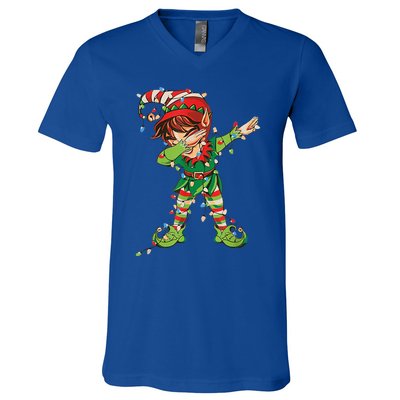 Christmas Dabbing Elf Squad Xmas Family Gift V-Neck T-Shirt