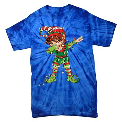 Christmas Dabbing Elf Squad Xmas Family Gift Tie-Dye T-Shirt