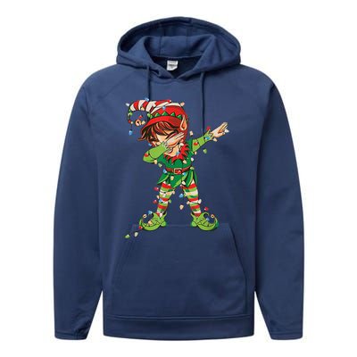 Christmas Dabbing Elf Squad Xmas Family Gift Performance Fleece Hoodie