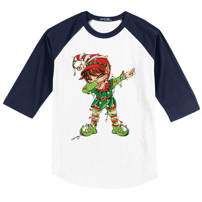 Christmas Dabbing Elf Squad Xmas Family Gift Baseball Sleeve Shirt