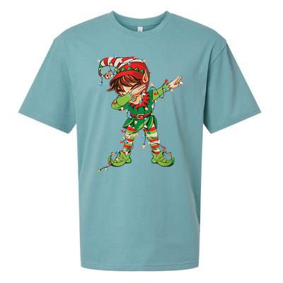 Christmas Dabbing Elf Squad Xmas Family Gift Sueded Cloud Jersey T-Shirt