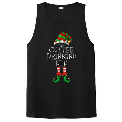 Coffee Drinking Elf Matching Family Group Christmas Party PJ PosiCharge Competitor Tank