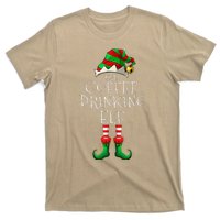 Coffee Drinking Elf Matching Family Group Christmas Party PJ T-Shirt