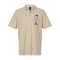 Coffee Drinking Elf Matching Family Group Christmas Party PJ Softstyle Adult Sport Polo