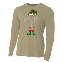 Coffee Drinking Elf Matching Family Group Christmas Party PJ Cooling Performance Long Sleeve Crew