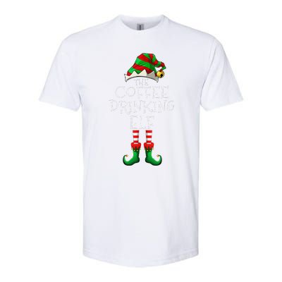 Coffee Drinking Elf Matching Family Group Christmas Party PJ Softstyle® CVC T-Shirt