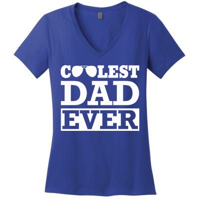 Coolest Dad Ever Coolest Dad Around Worlds Coolest Dad Meaningful Gift Women's V-Neck T-Shirt