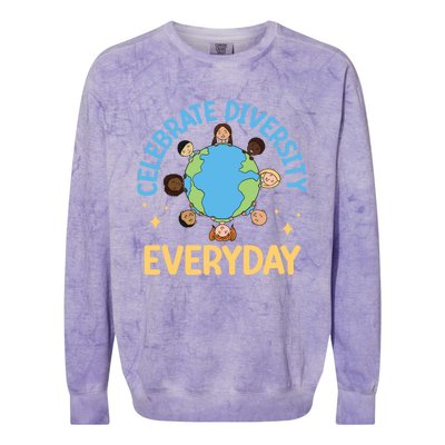 Celebrate Diversity Everyday Teachers Student International Gift Colorblast Crewneck Sweatshirt