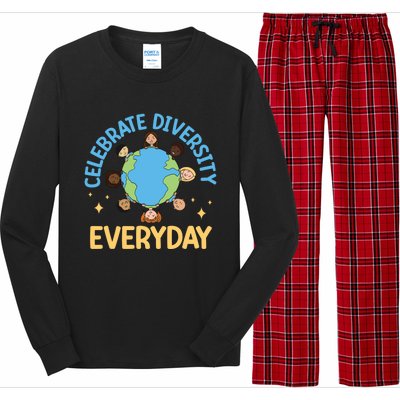 Celebrate Diversity Everyday Teachers Student International Gift Long Sleeve Pajama Set