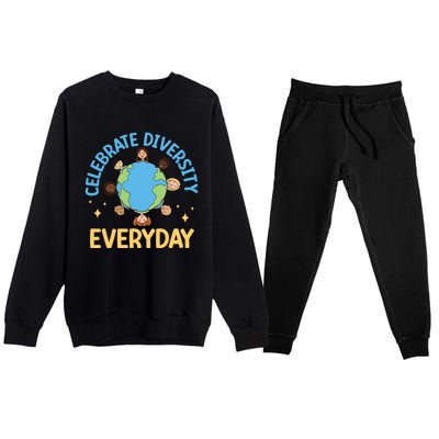 Celebrate Diversity Everyday Teachers Student International Gift Premium Crewneck Sweatsuit Set