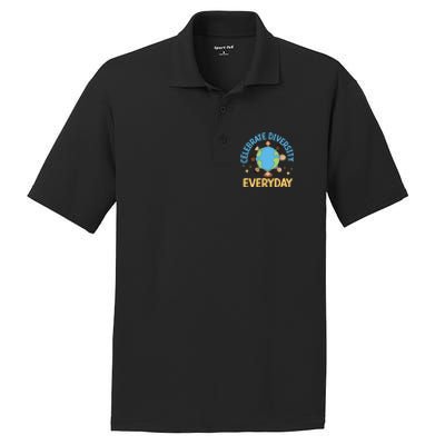 Celebrate Diversity Everyday Teachers Student International Gift PosiCharge RacerMesh Polo