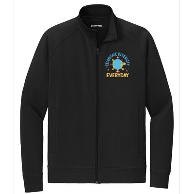 Celebrate Diversity Everyday Teachers Student International Gift Stretch Full-Zip Cadet Jacket